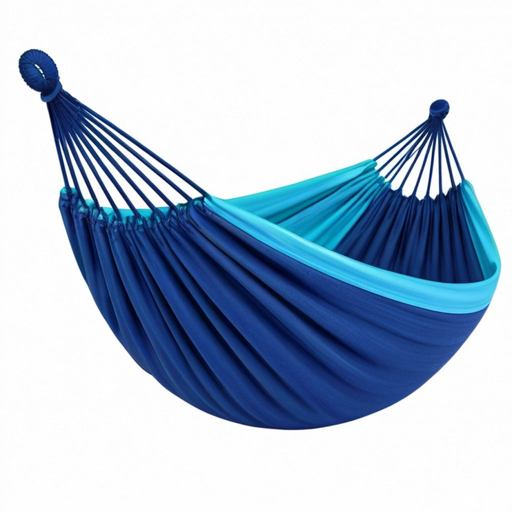Amaca 200 x 150 cm in tessuto blu/turchese sospesa per relax